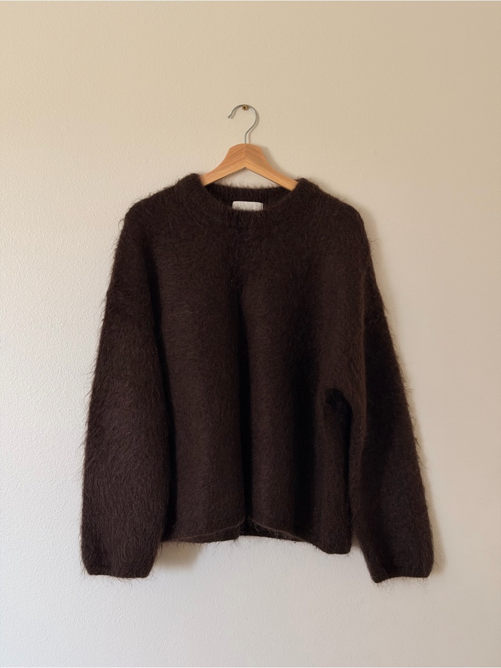 H&M Dark Brown Fuzzy Crewneck Sweater